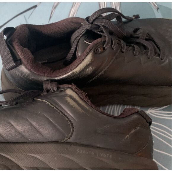 HOKA ONE Bondi black leather Slip Oil Resistant Sneakers Gym Work SHOES women’s - Picture 13 of 13